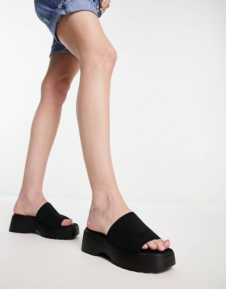 River Island mules flatform in black